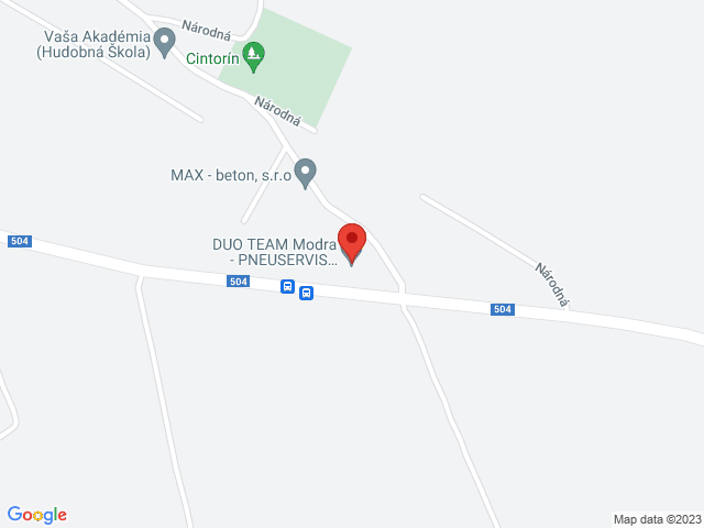 Google map: Národná 2358, Modra